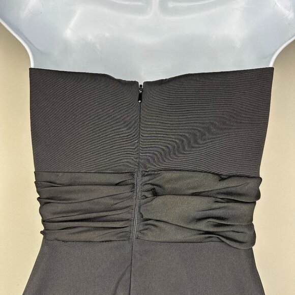 WHBM Womens Strapless LBD Party Wedding Date Bubble Hem Mini Dress in Black 8 - Picture 5 of 8